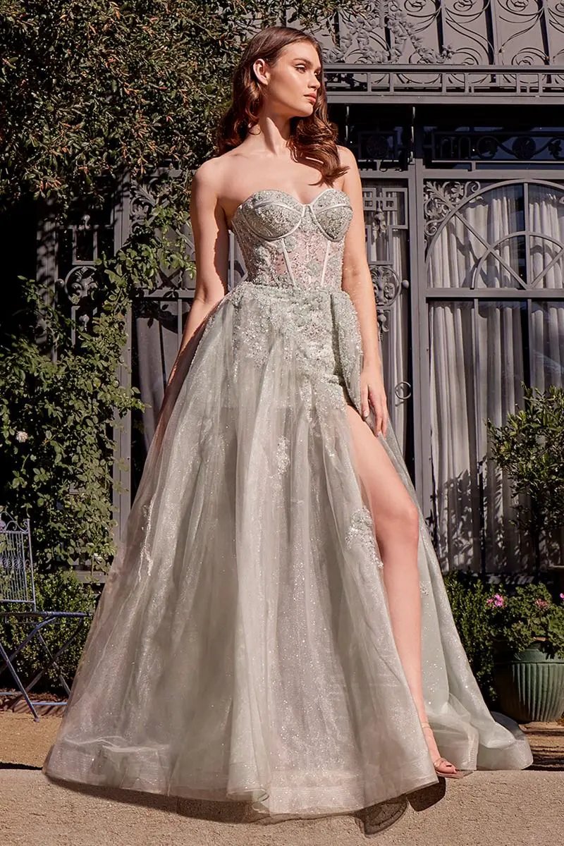 Tulle Daisy Asymmetric A-Line Gown by Tux-USA