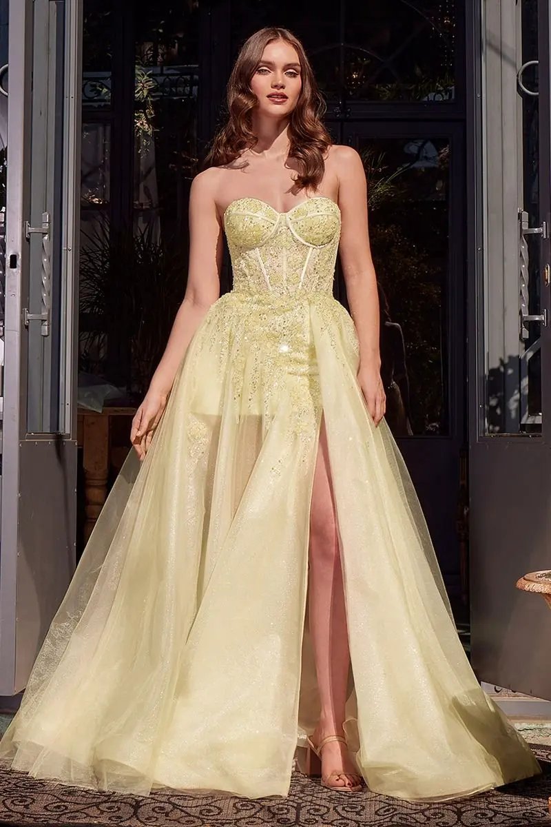Tulle Daisy Asymmetric A-Line Gown by Tux-USA