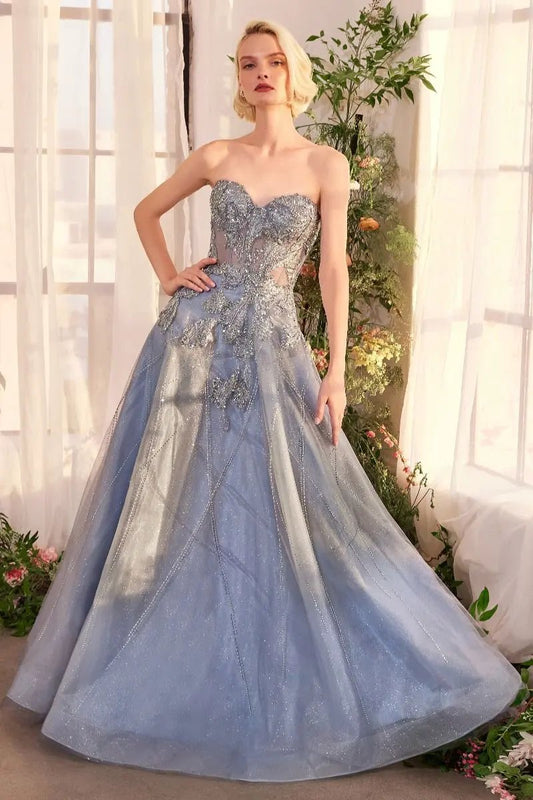 Strapless Embellished Tulle Ball Gown by Tux-USA