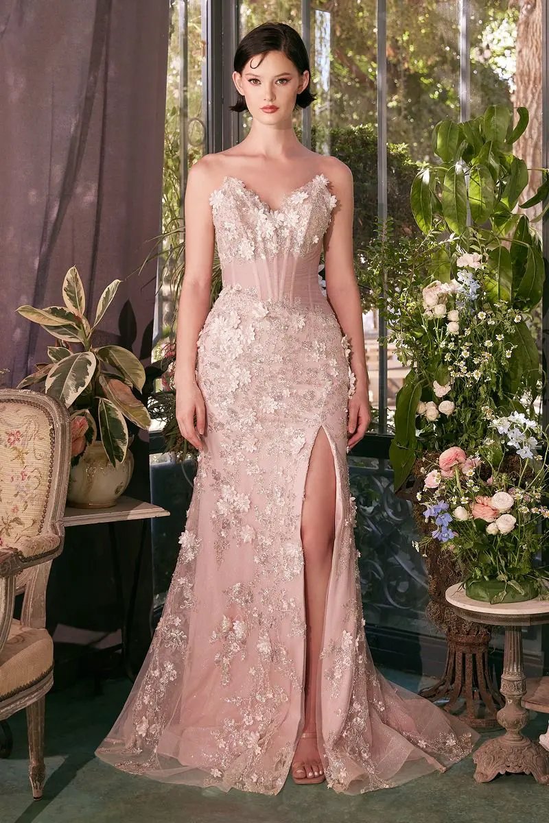 Sheer Plated Corset Gown by Tux-USA