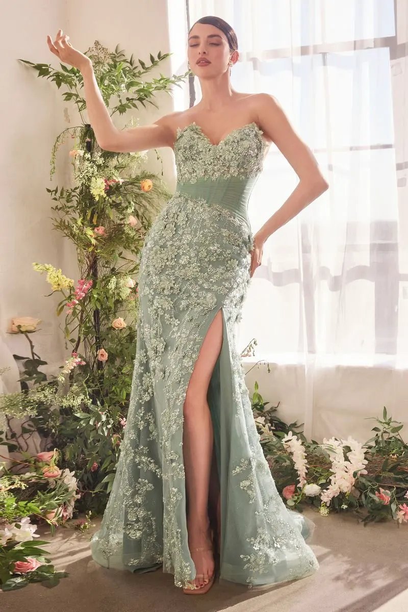 Sheer Plated Corset Gown by Tux-USA