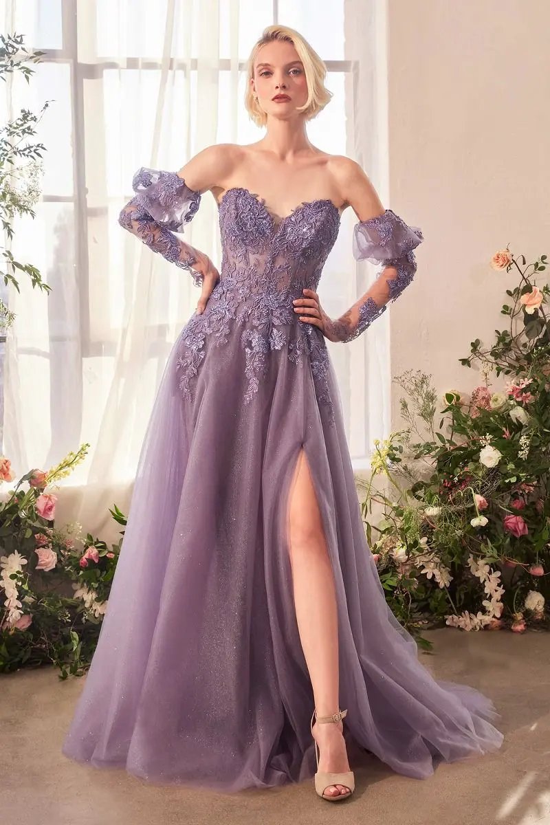 Strapless A-Line Dress & Removable Sleeves by Partner Label