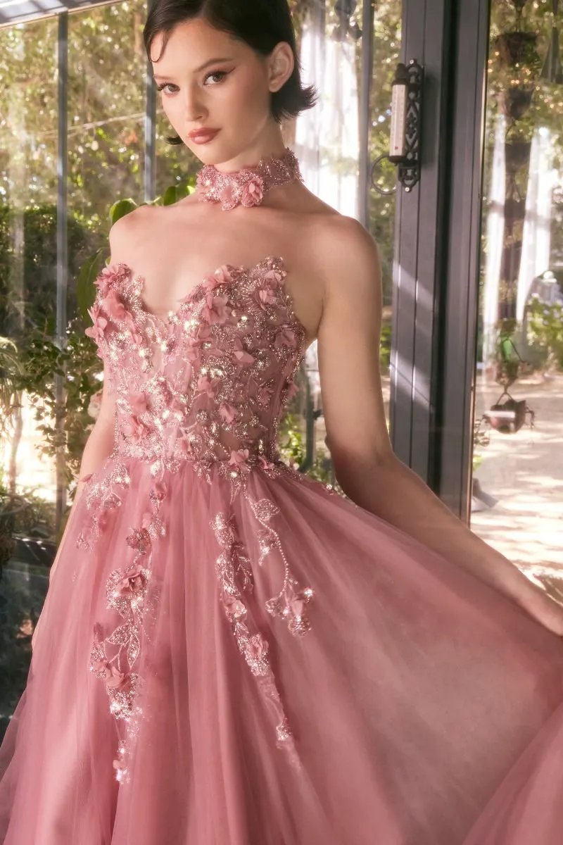 Strapless Lace Ball Gown & Choker by Tux-USA