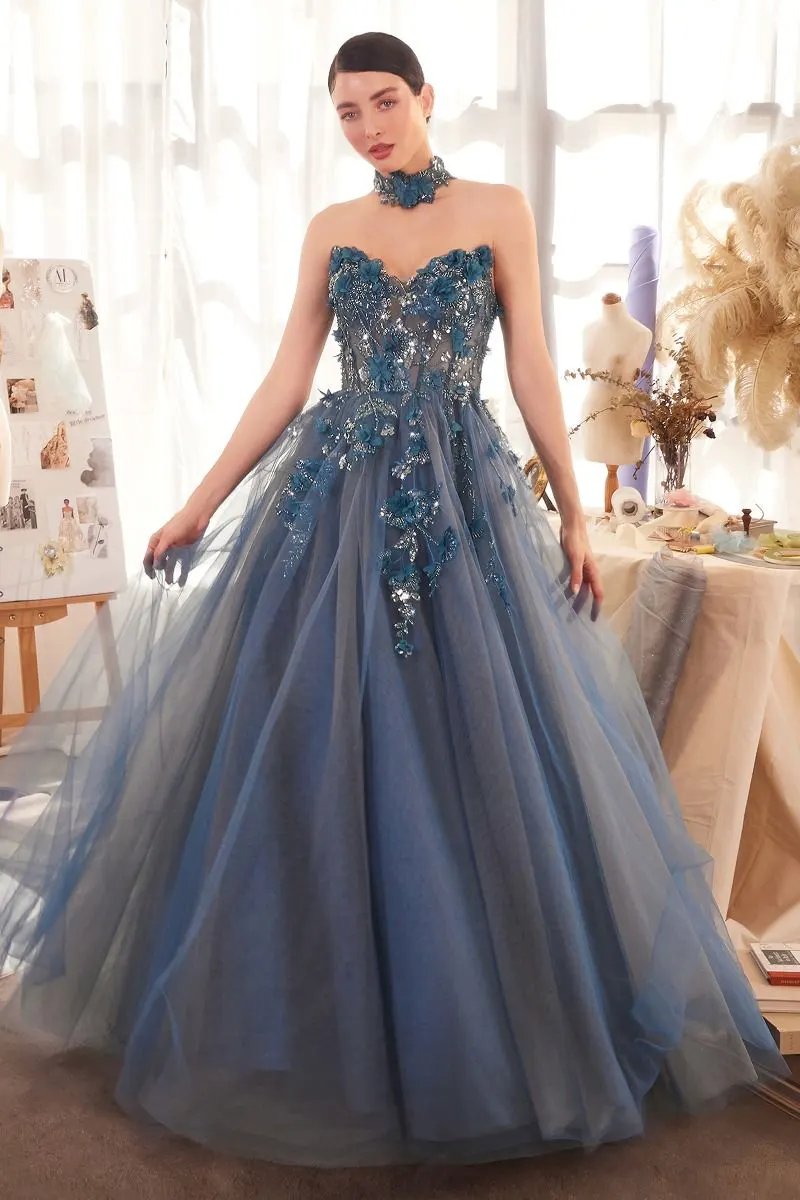 Strapless Lace Ball Gown & Choker by Tux-USA