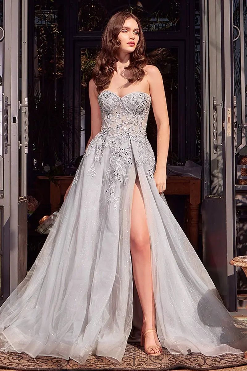Strapless Corset Embellished Ball Gown by Tux-USA
