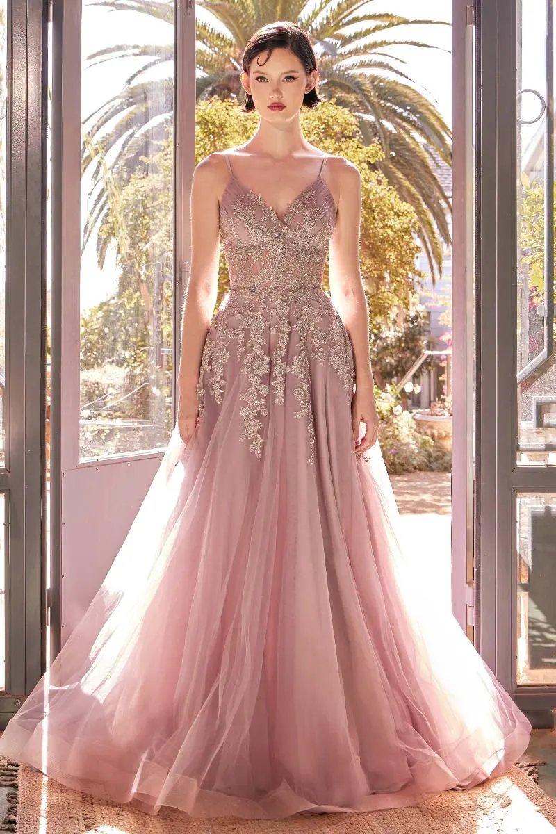 A-Line Lace & Tulle Gown by Tux-USA