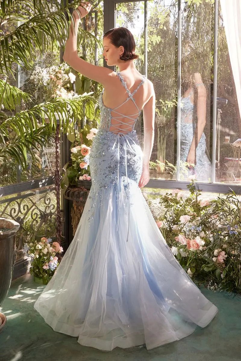 Sequin Lace Applique Mermaid Gown by Tux-USA