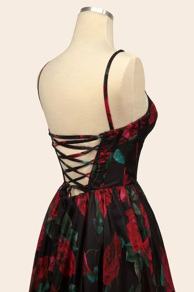 Rose Print Organza Gown by Tux-USA