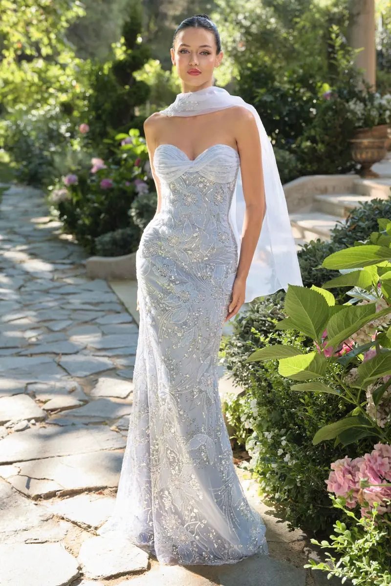 Strapless Sequin Embellished Fitted Dress by Partner Label