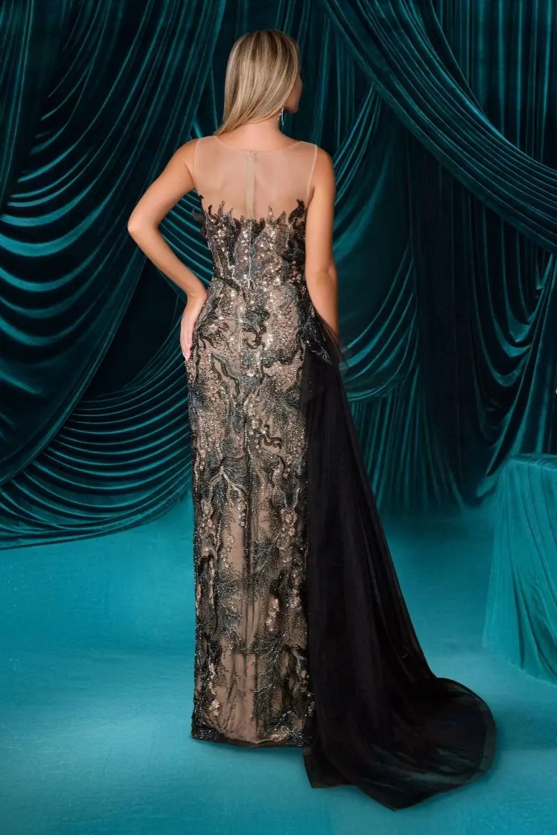 On Nude Lining Fitted Gown by Tux-USA