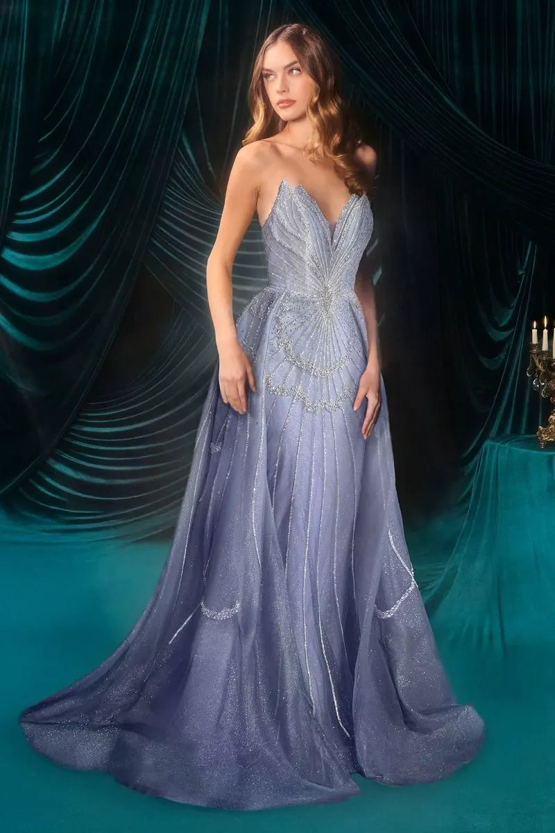 Celestial Ombre Sweetheart Gown with Sheer Overskirt by Partner Label