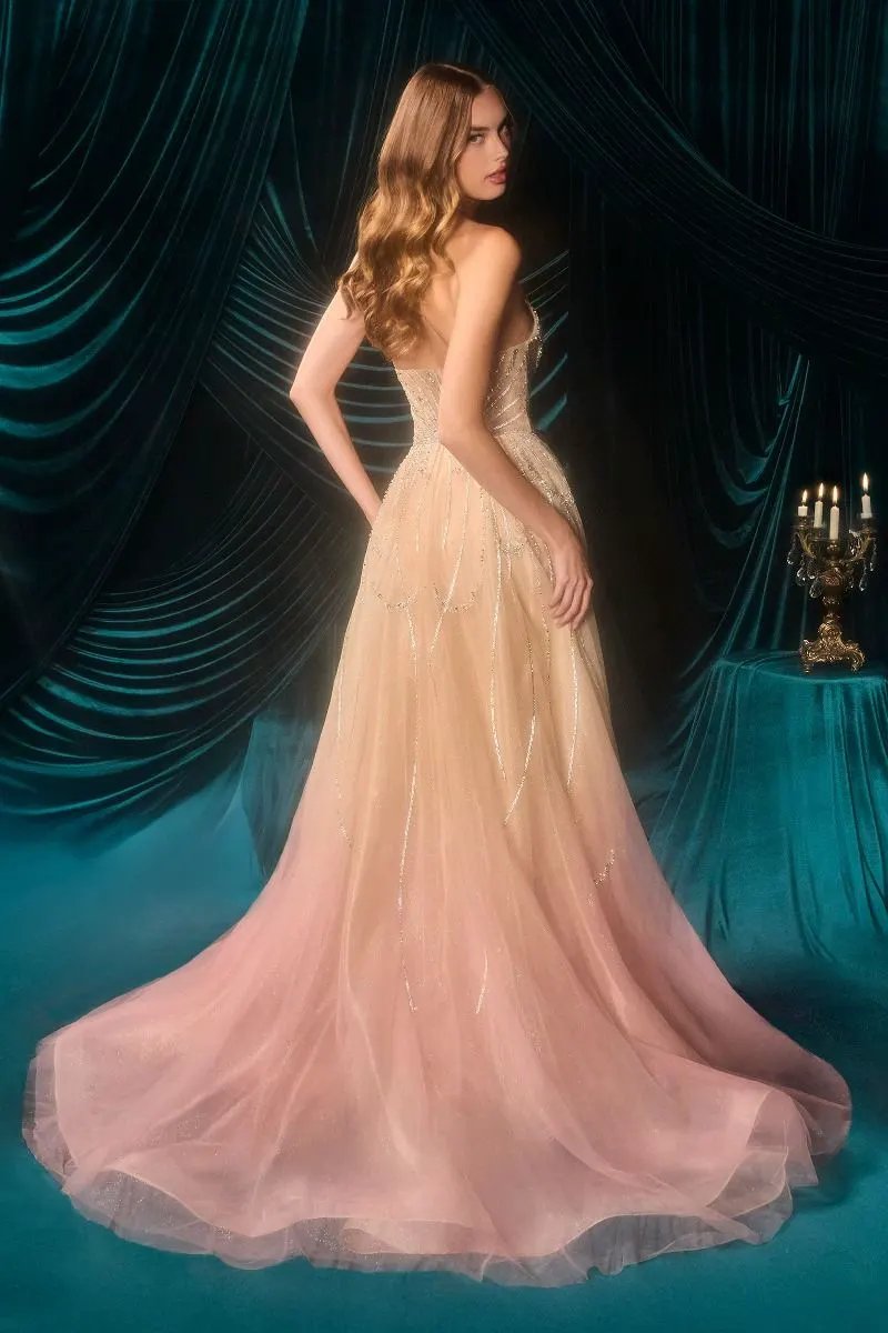 Celestial Ombre Sweetheart Gown with Sheer Overskirt by Partner Label