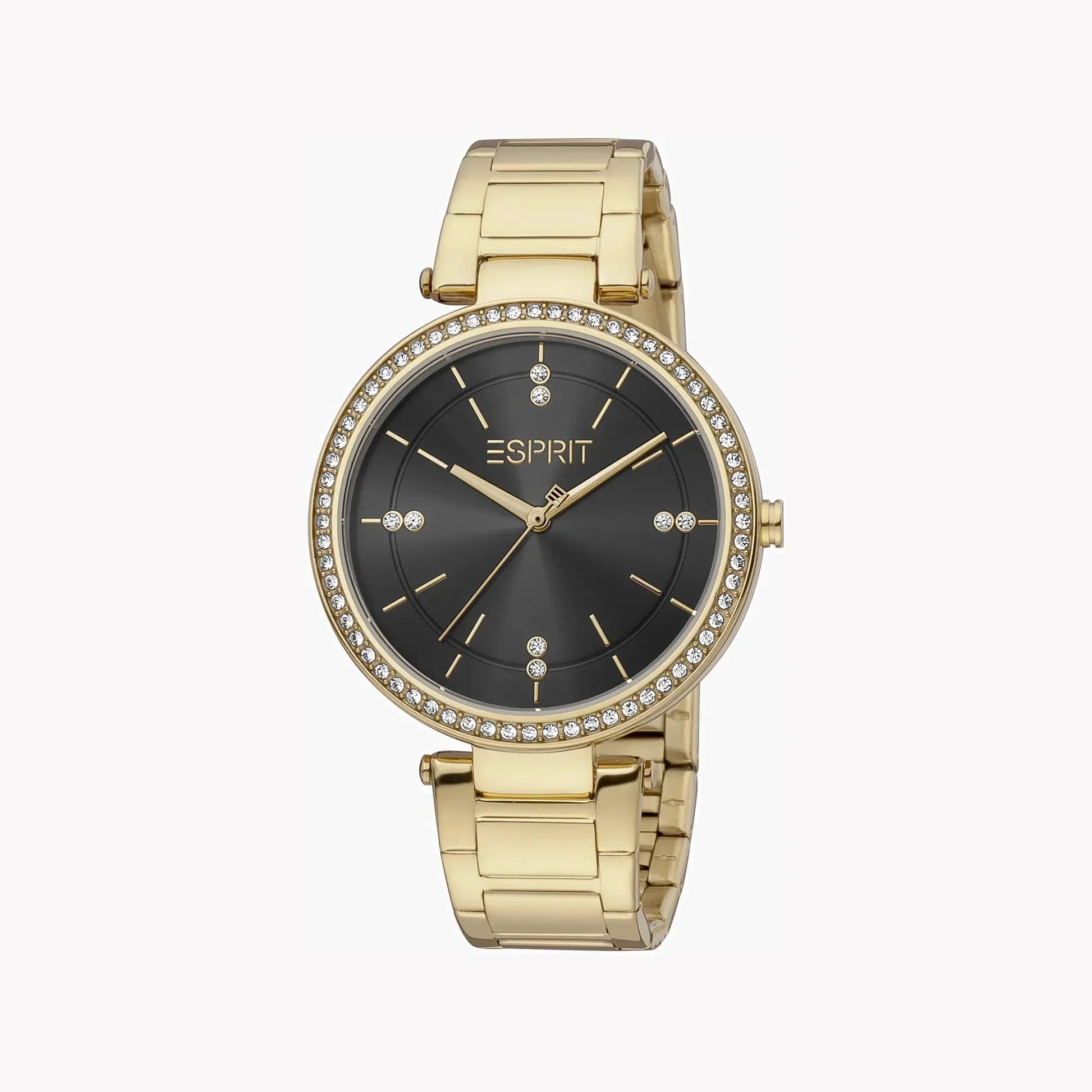 Esprit Women's Gold Stainless Steel Watch, Black Dial | Es1l179m0045 by ESPRIT