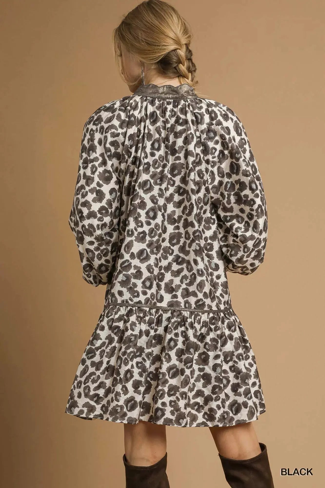 Umgee Leopard Print Tiered Mini Dress by Umgee