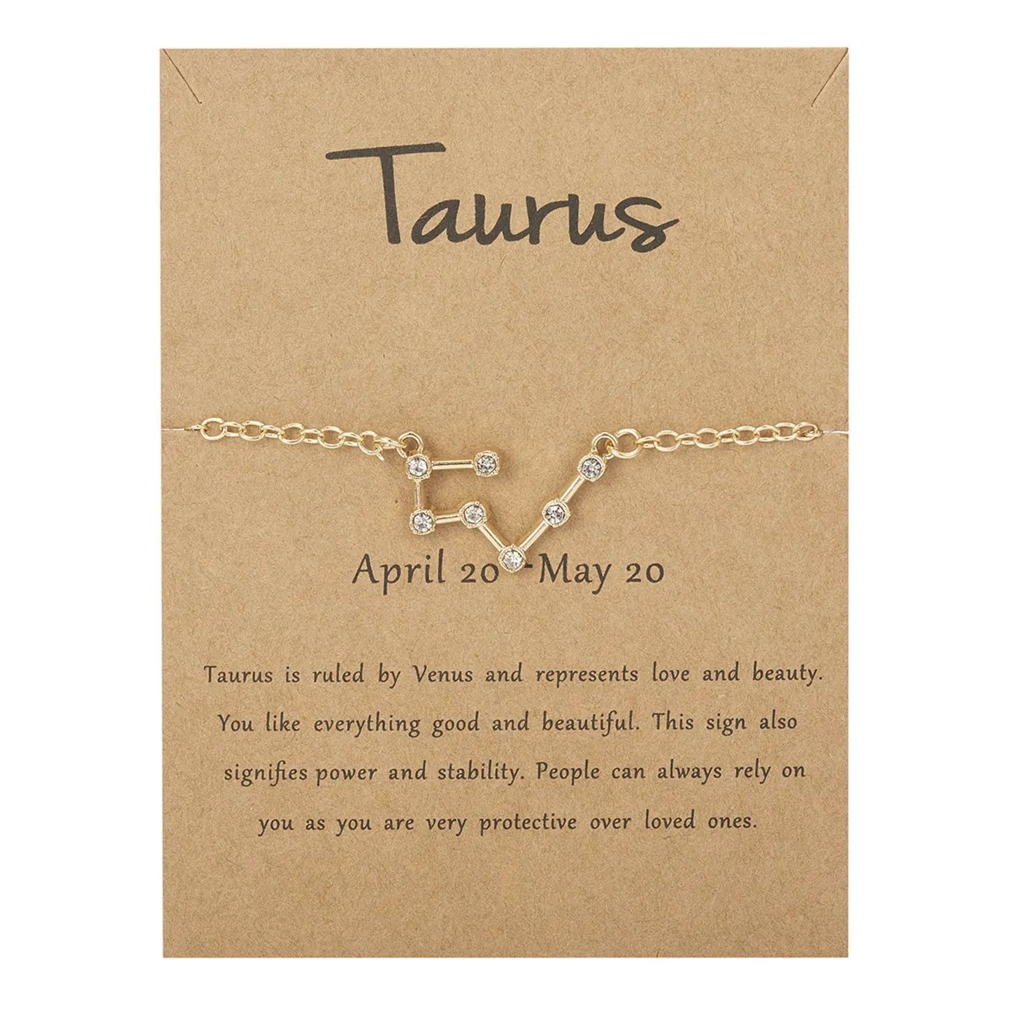 Women's Twelve Constellation Paper Card Chain Bracelet by Maiden-Art