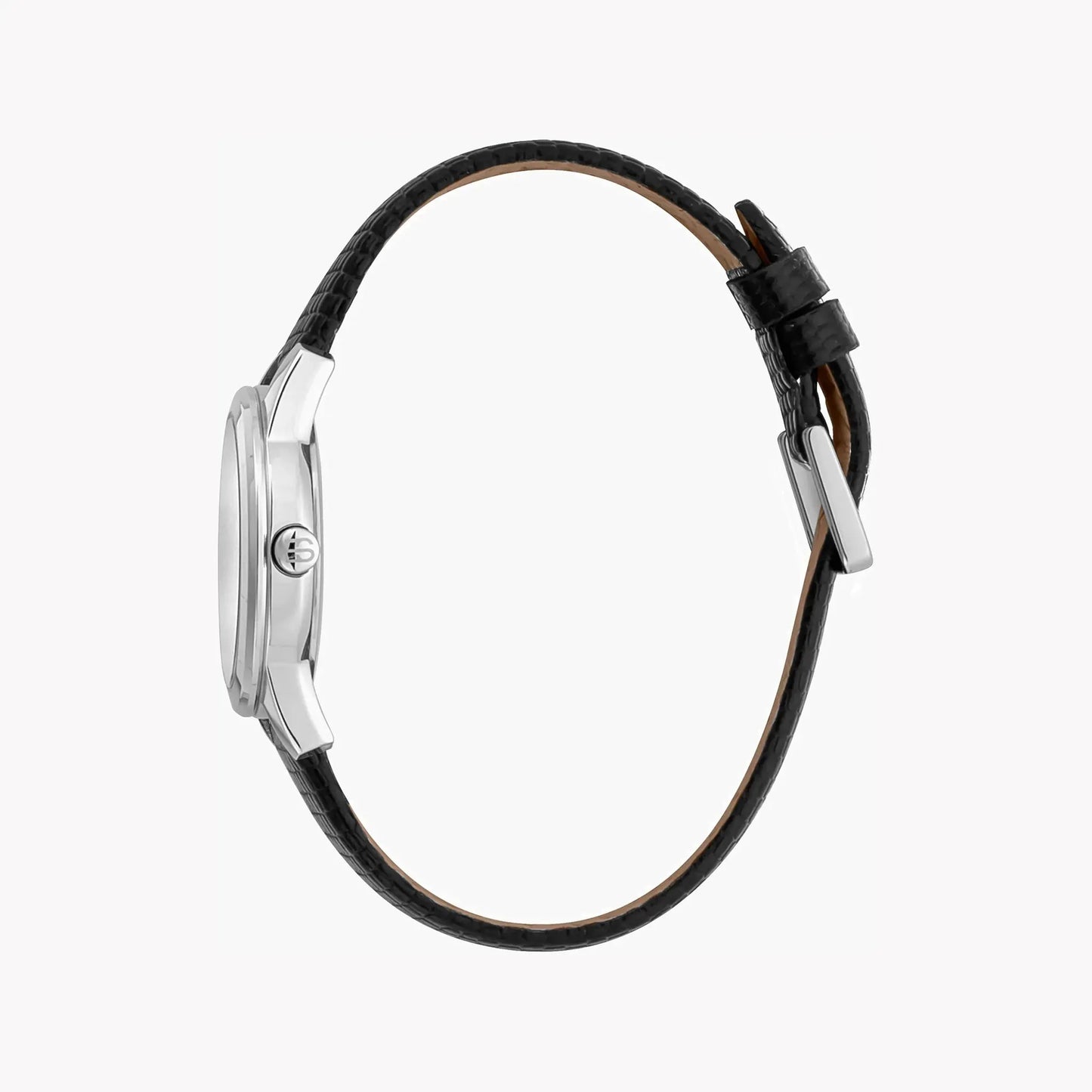 Esprit Women's Black Leather Watch, Silver Dial | ES1L239L1015 by ESPRIT