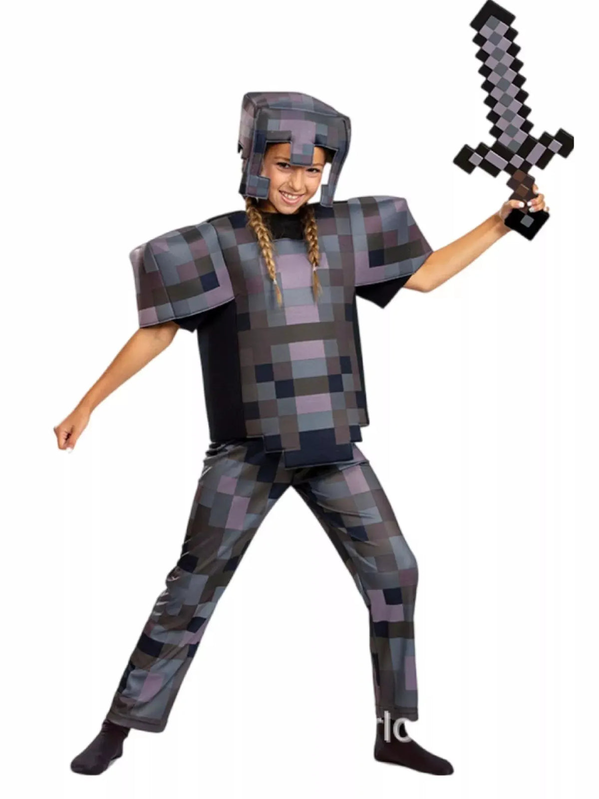 Children's Minecraft Pixelated Print Costume Set by Trendsi
