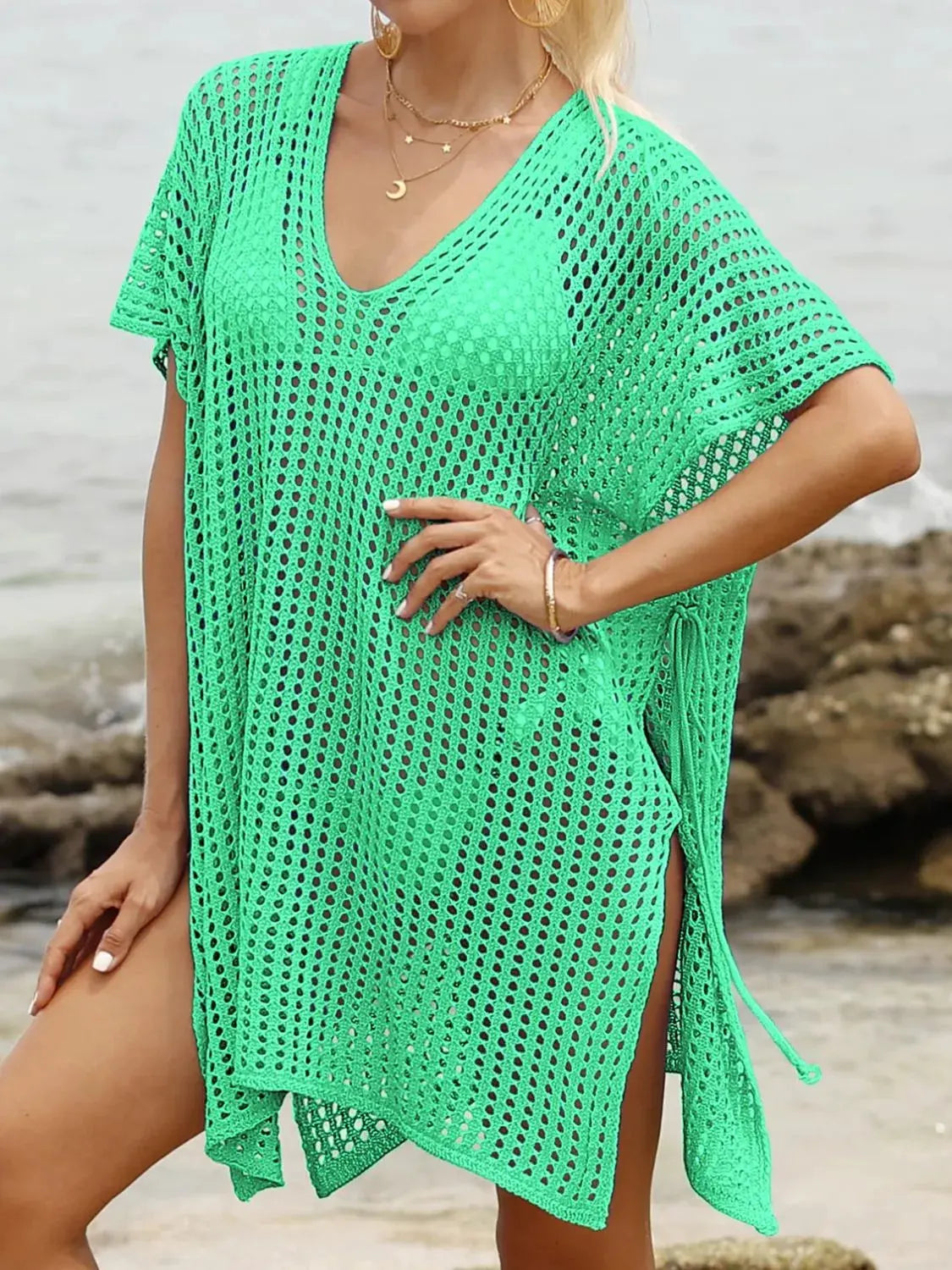 Side Tied V-Neck Cover-Up by Partner Labels