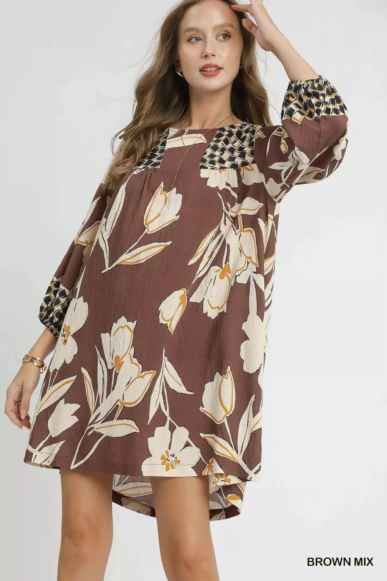 Umgee Floral High-Low Babydoll Dress by Umgee