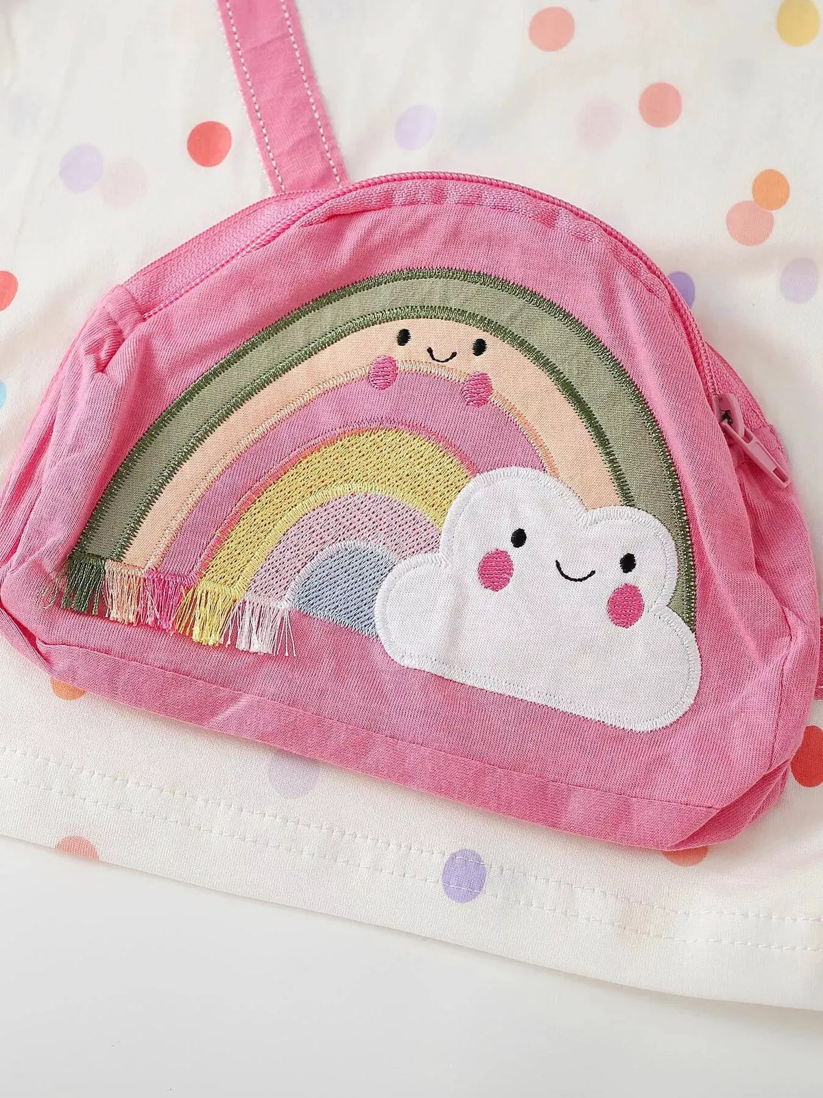 Children's Polka Dot Bag Applique T-Shirt by Trendsi