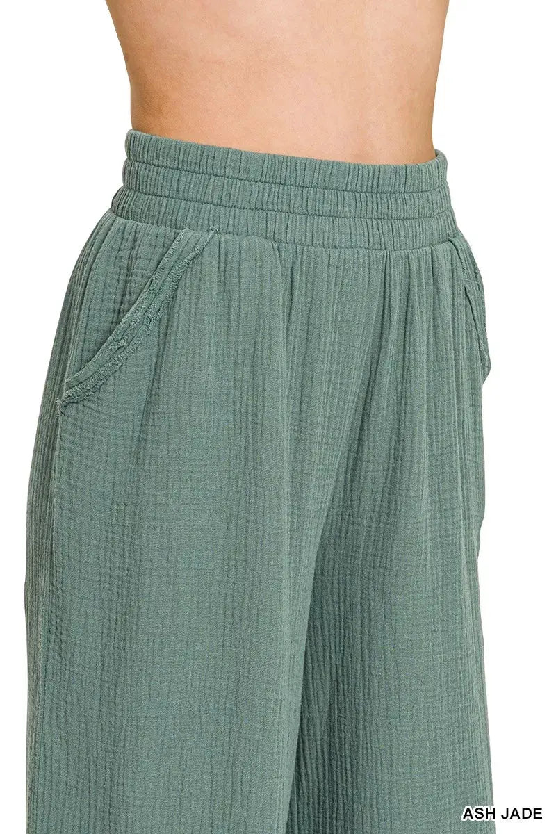 Zenana Double Gauze Lounge Pants by Zenana