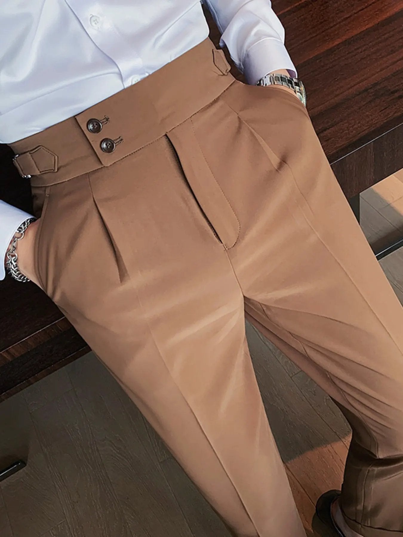 Men's Plus Size Slim Fit Ankle-Length Pants by Partner Label