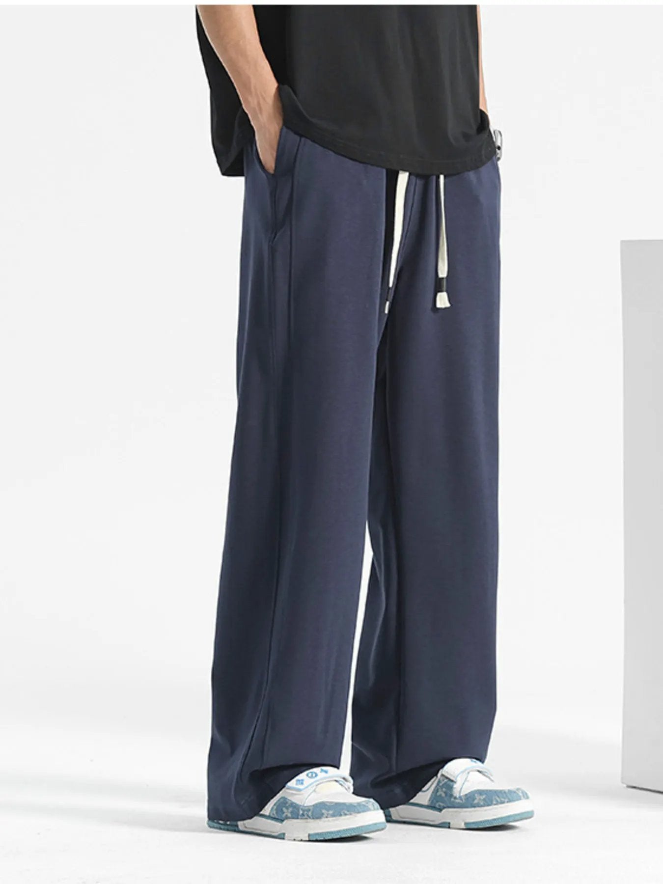 Men's Plus Size Casual Loose-Fit Drawstring Pants by Partner Label