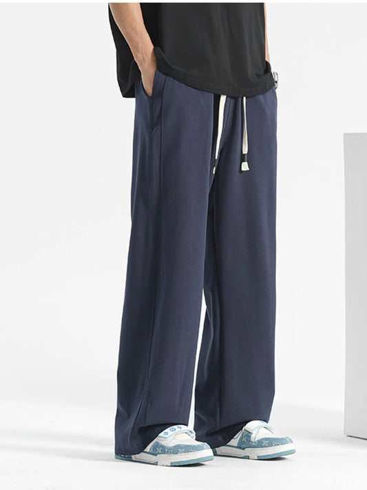 Men's Plus Size Casual Loose-Fit Drawstring Pants by Partner Label