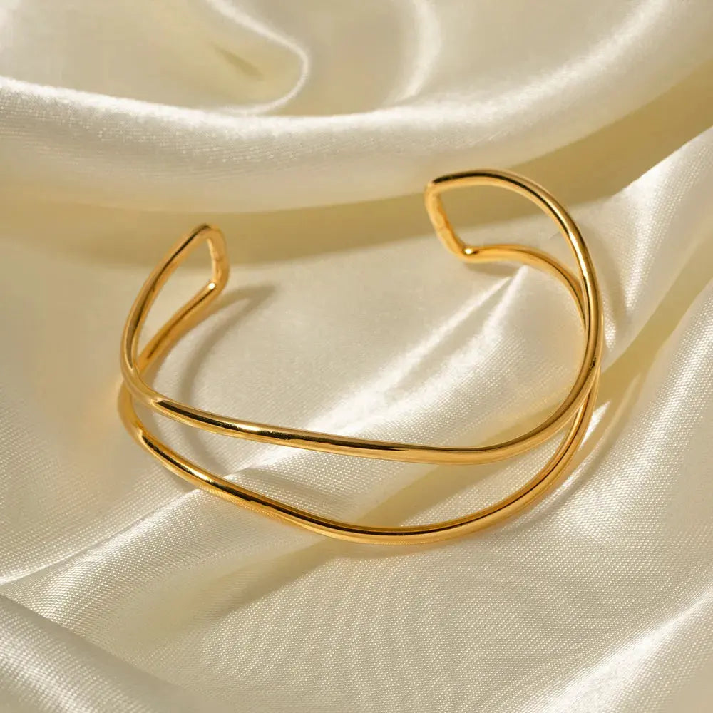 Minimalist Stainless Steel Cuff Bracelet by Partner Label