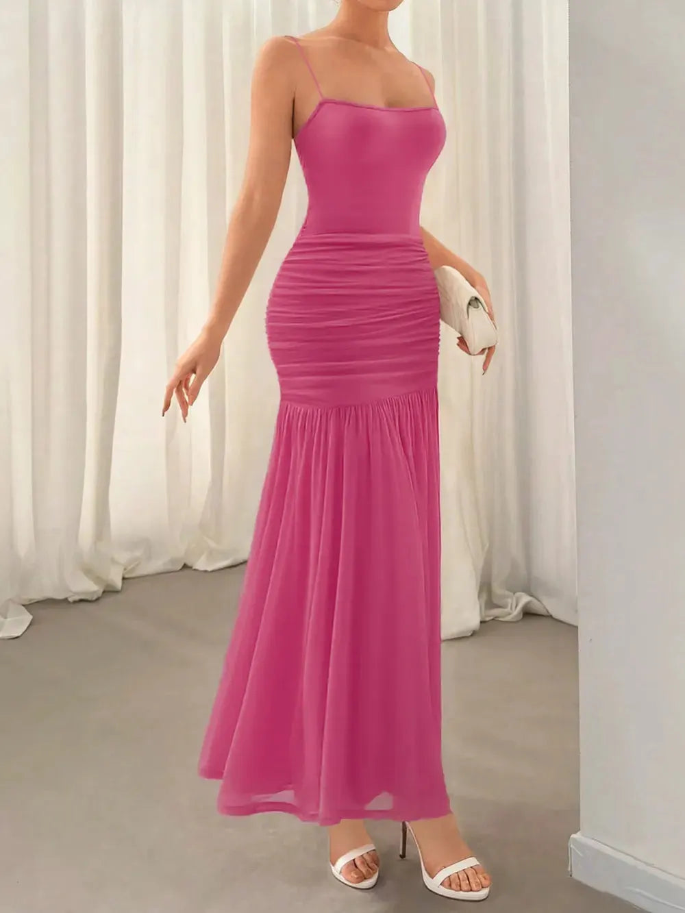 Ruched Maxi Cami Dress by Equanimity Essence
