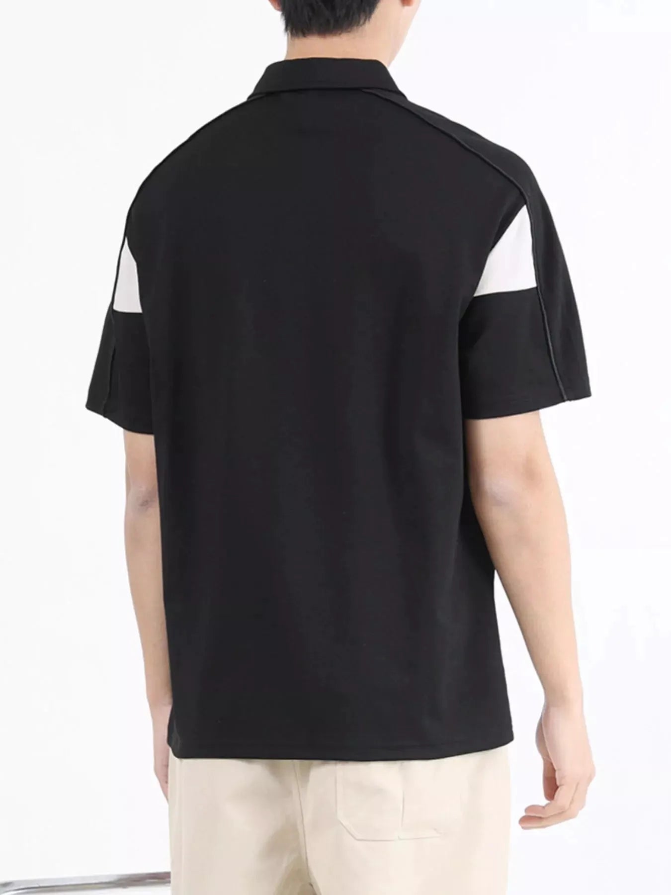 Men's Plus Size Letter Short Sleeve Polo by Trendsi