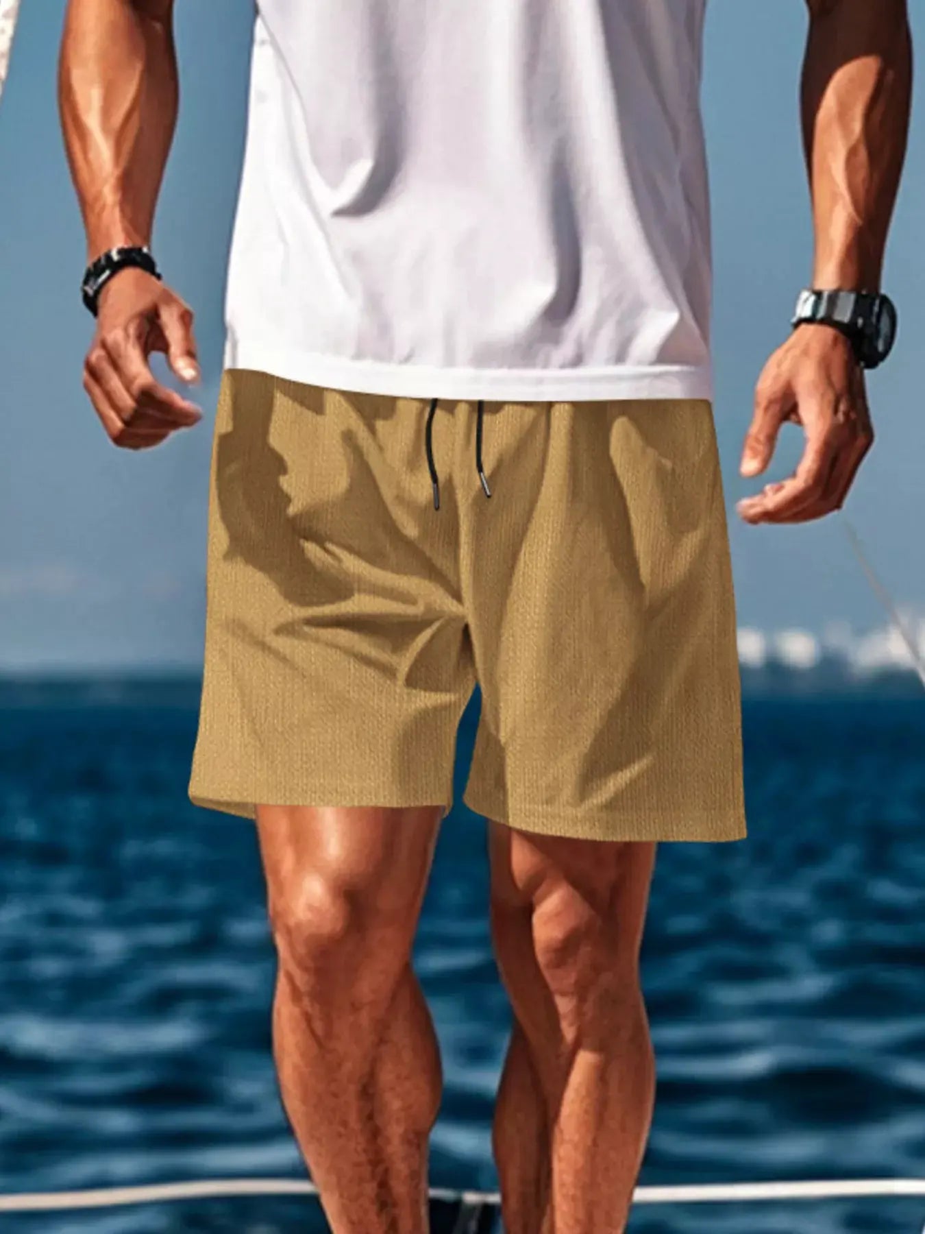 Men's Drawstring Causal Shorts by Trendsi