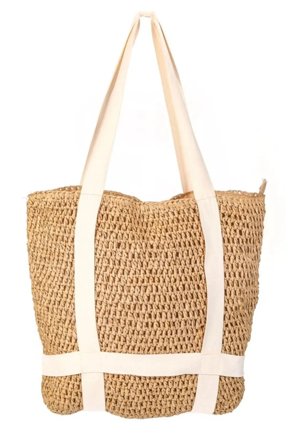 Fame Straw Braided Hat Carrier Tote Bag by Fame