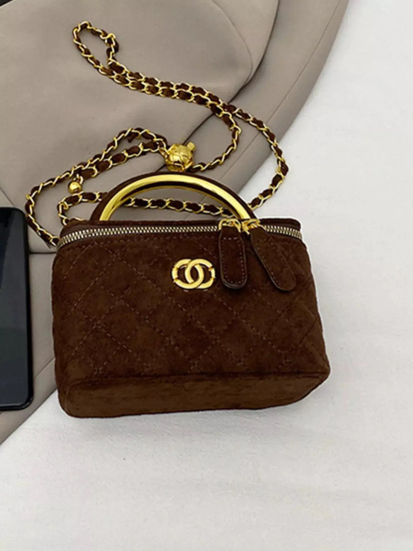 Quilted Top Handle Crossbody Bag by Partner Label