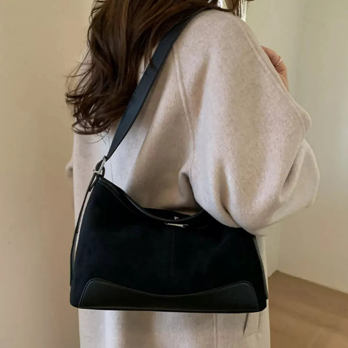 Suede Crossbody Bag with Adjustable Strap by Partner Label