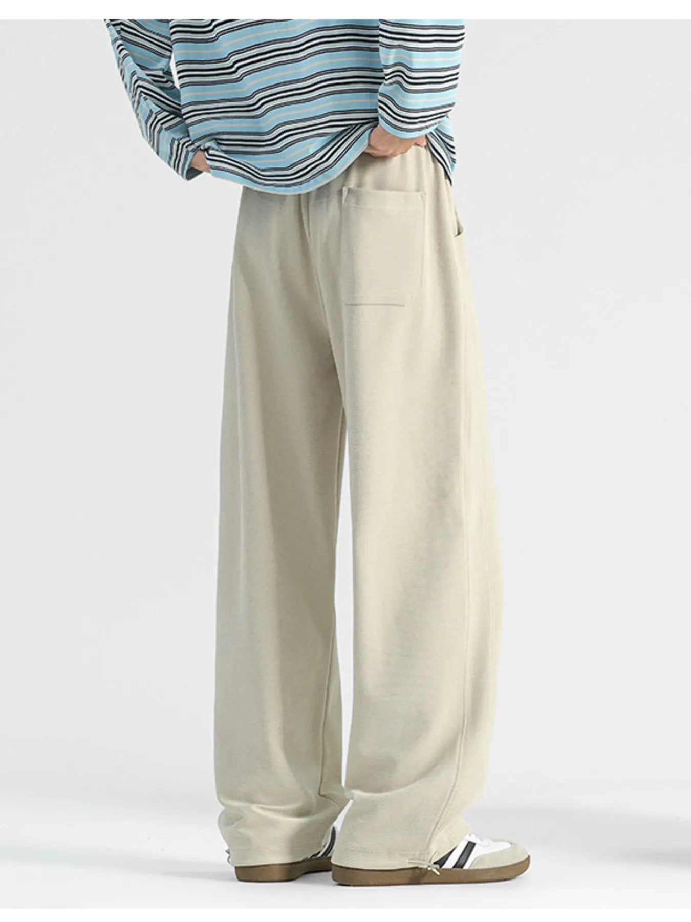Men's Plus Size Casual Loose-Fit Drawstring Pants by Partner Label