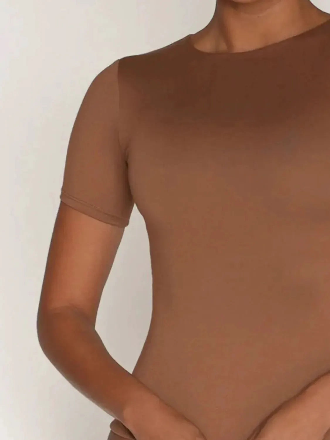 Round Neck Short Sleeve Swim Top by Partner Label