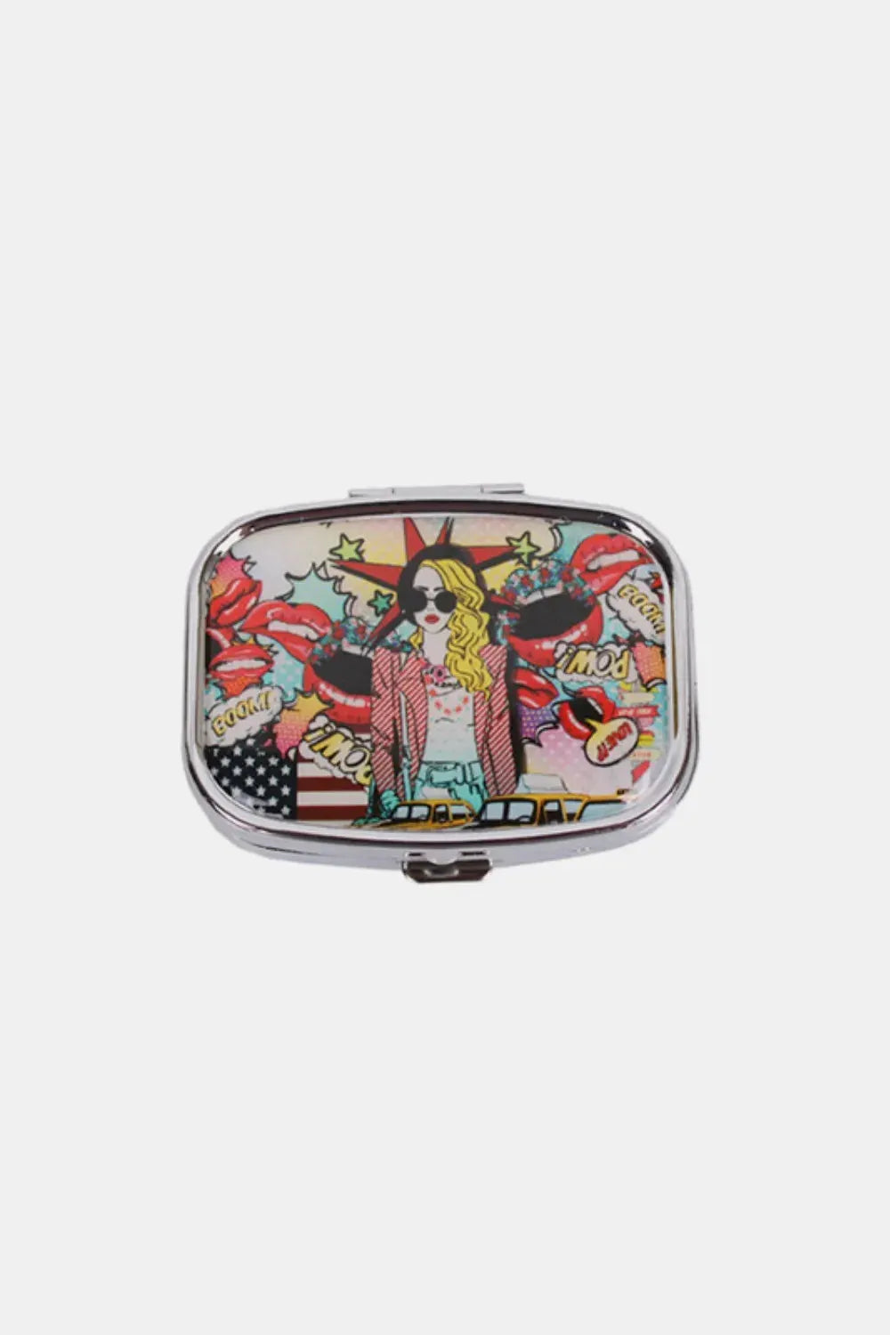 Nicole Lee USA Print Metallic Rectangular Pill Case by Nicole Lee USA