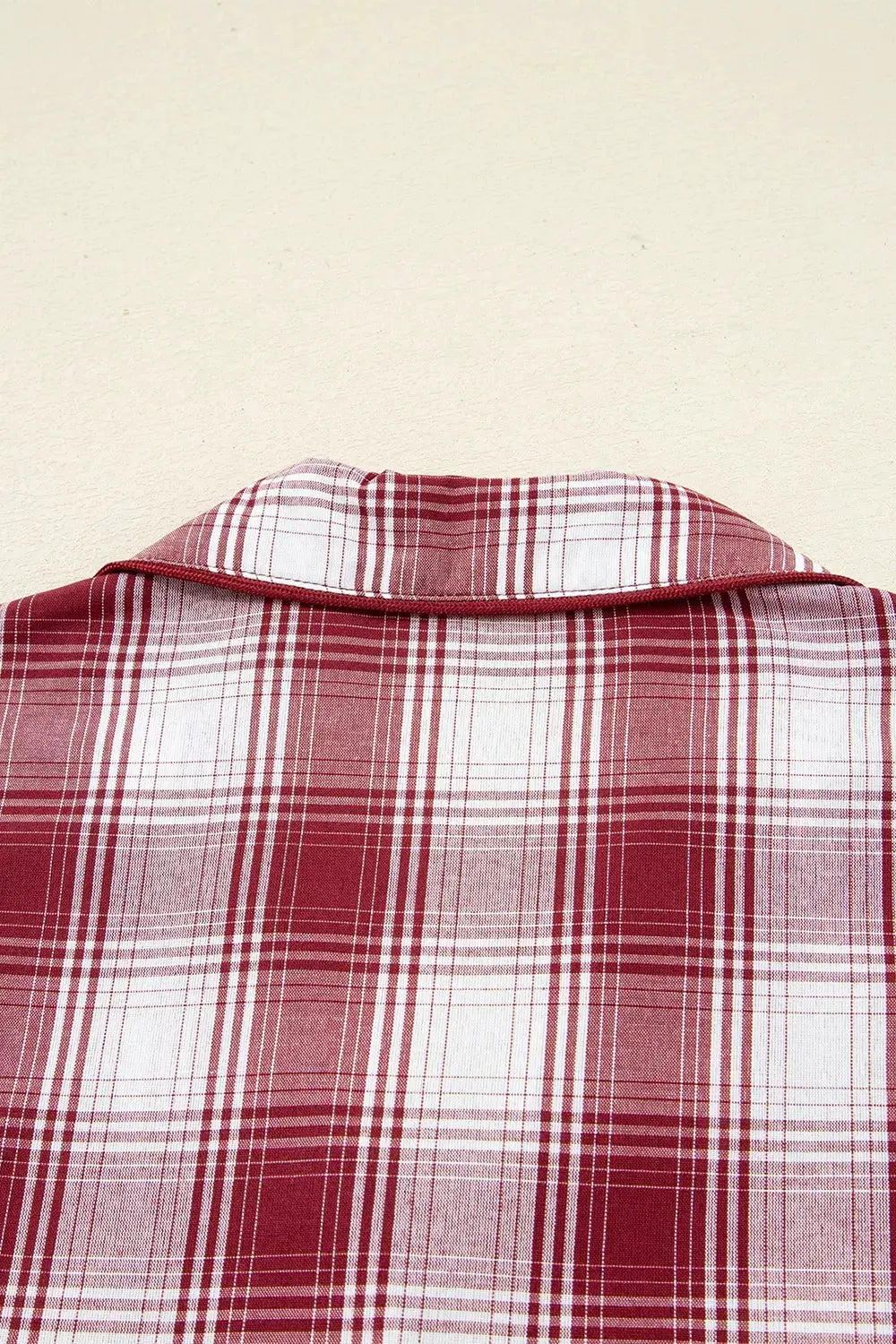 Plaid Long Sleeve Shirt and Drawstring Shorts Lounge Set by Partner Label