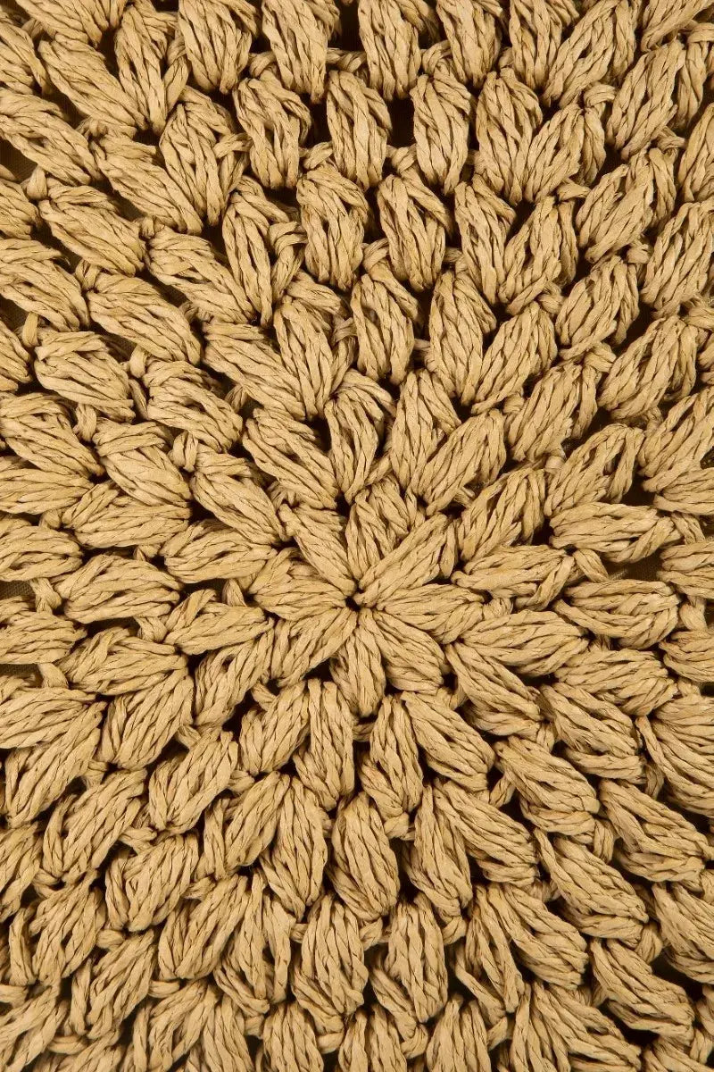 Fame Circle Handle Circle Straw Braided Hand Bag by Partner Label