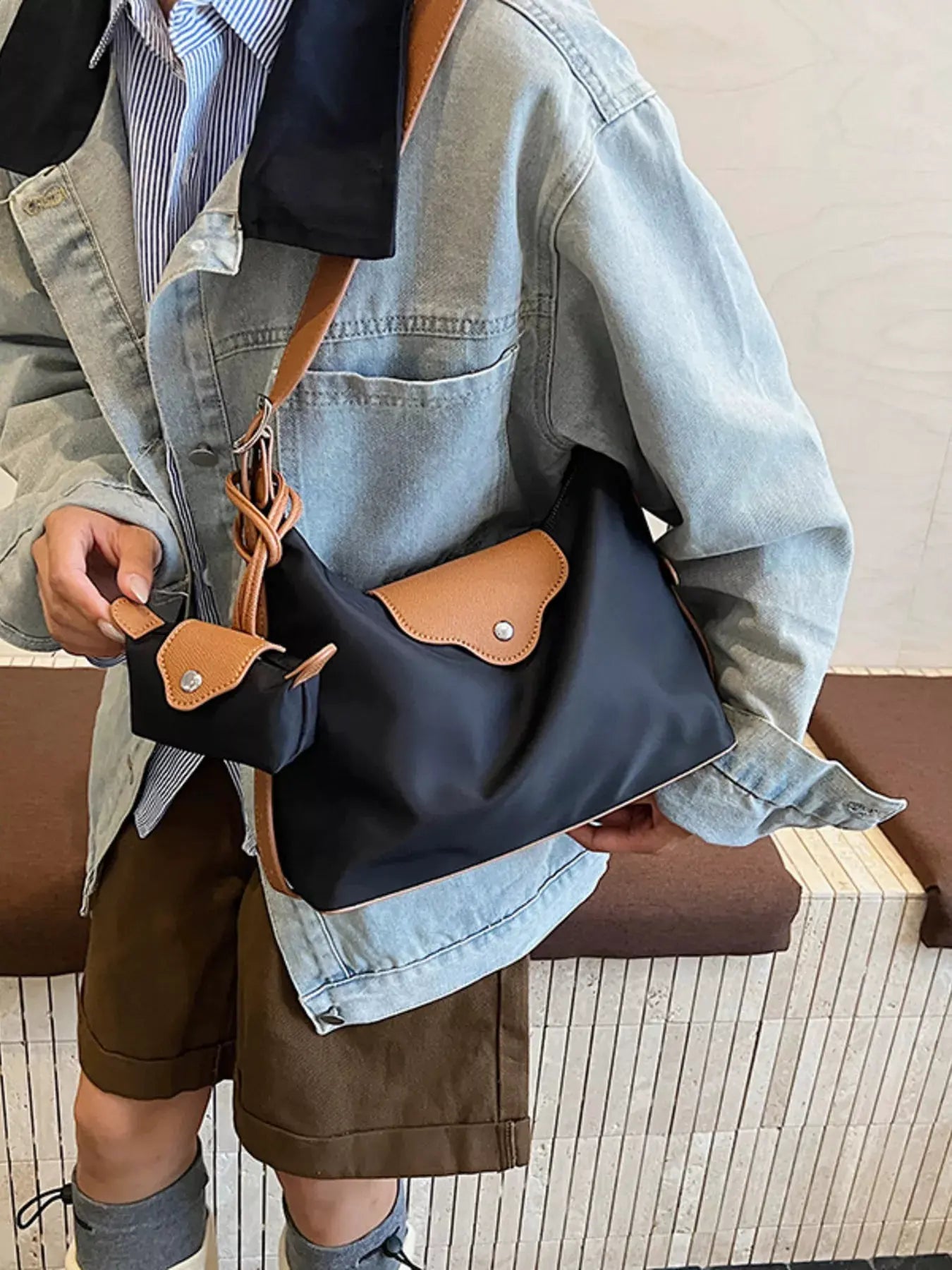 Hobo Crossbody Bag with Coin Purse by Partner Label