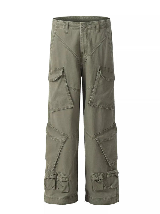 Men's Loose Fit Cargo Pants with Multiple Pockets by Trendsi