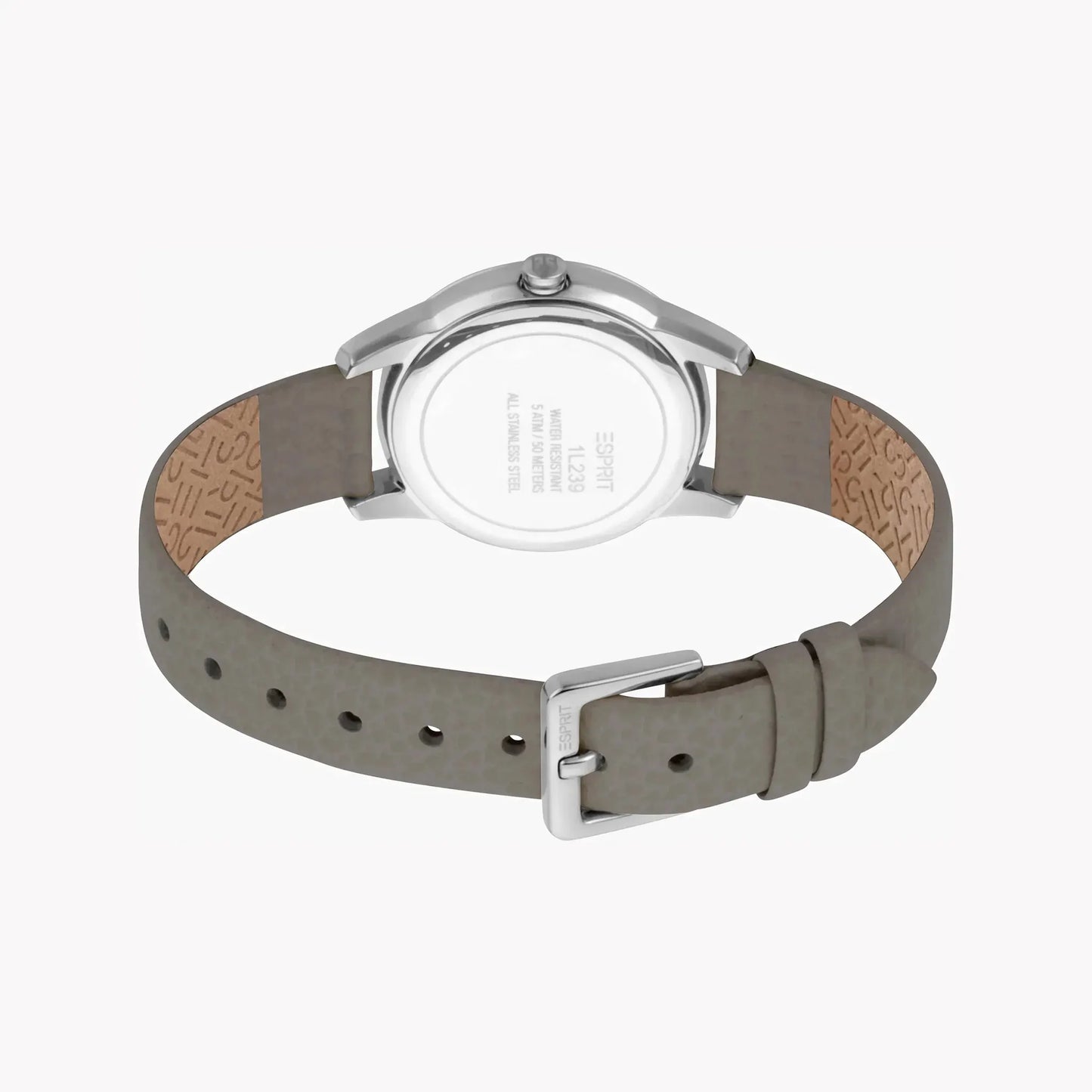 Esprit Women's Grey Leather Watch, Silver Dial | Es1l202m0015 by ESPRIT