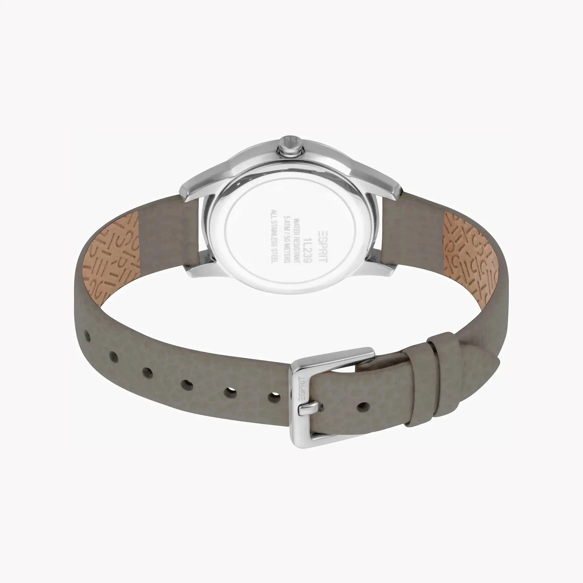 Esprit Women's Grey Leather Watch, Silver Dial | Es1l202m0015 by ESPRIT