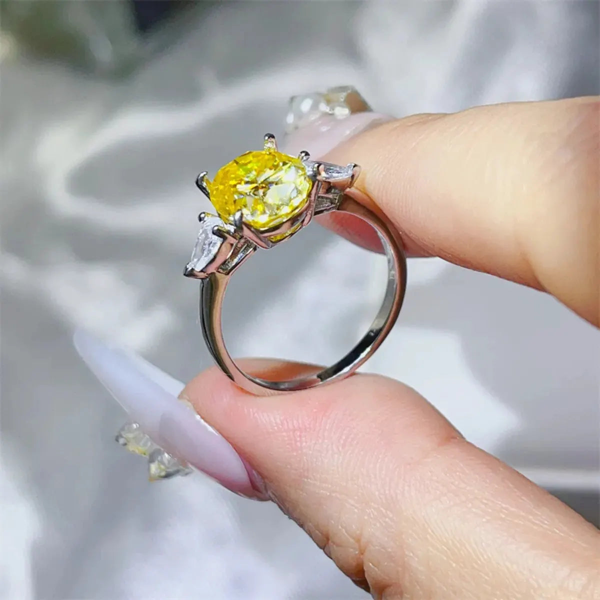 3 Carat Moissanite 925 Sterling Silver Ring by Partner Label