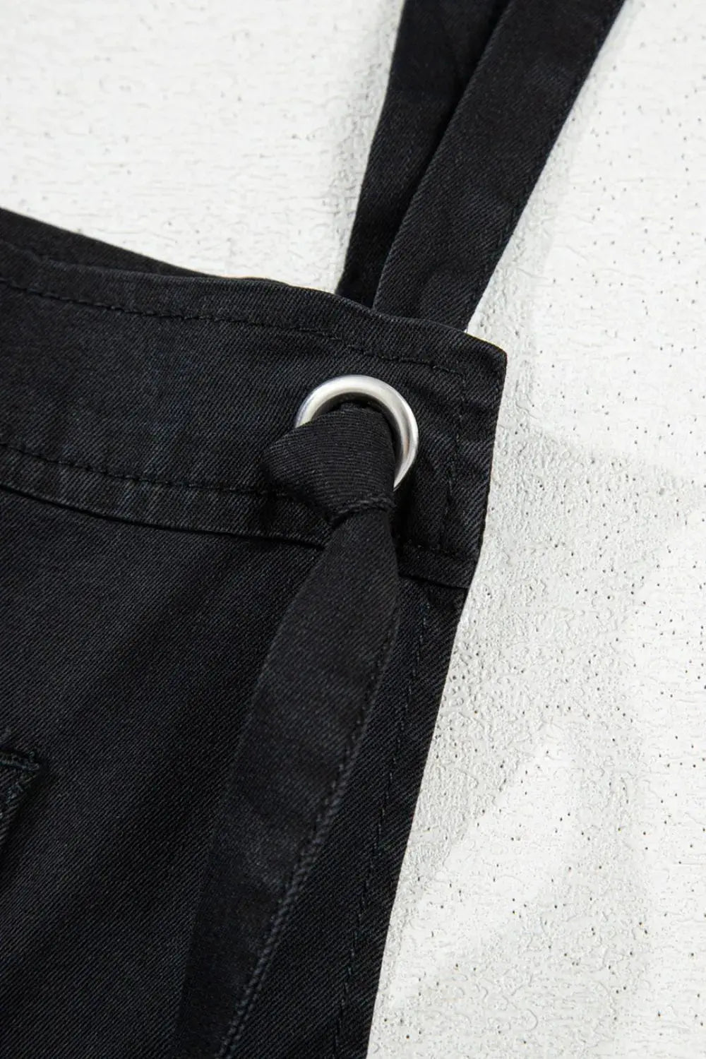 Square Neck Denim Overalls with Pockets by Partner Labels