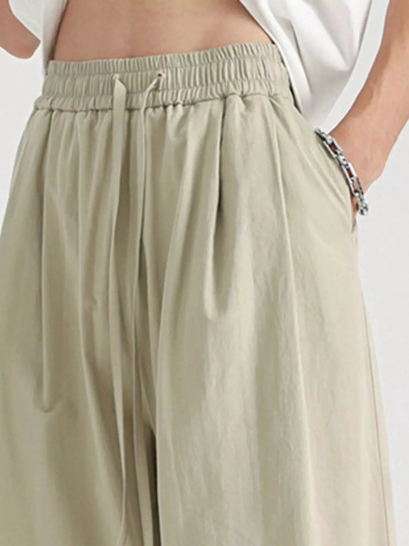 Men's Plus Size Drawstring Wide Leg Pants by Partner Label
