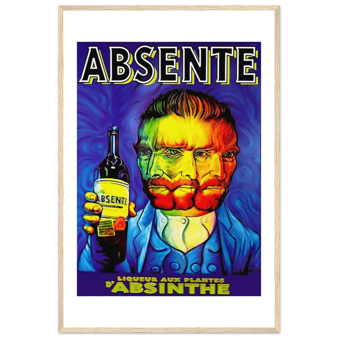 Absente, vintage Absinthe Liquor Advertisement with Van Gogh poster by Art-O-Rama Shop