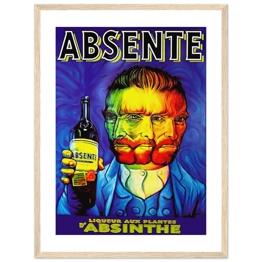 Absente, vintage Absinthe Liquor Advertisement with Van Gogh poster by Art-O-Rama Shop