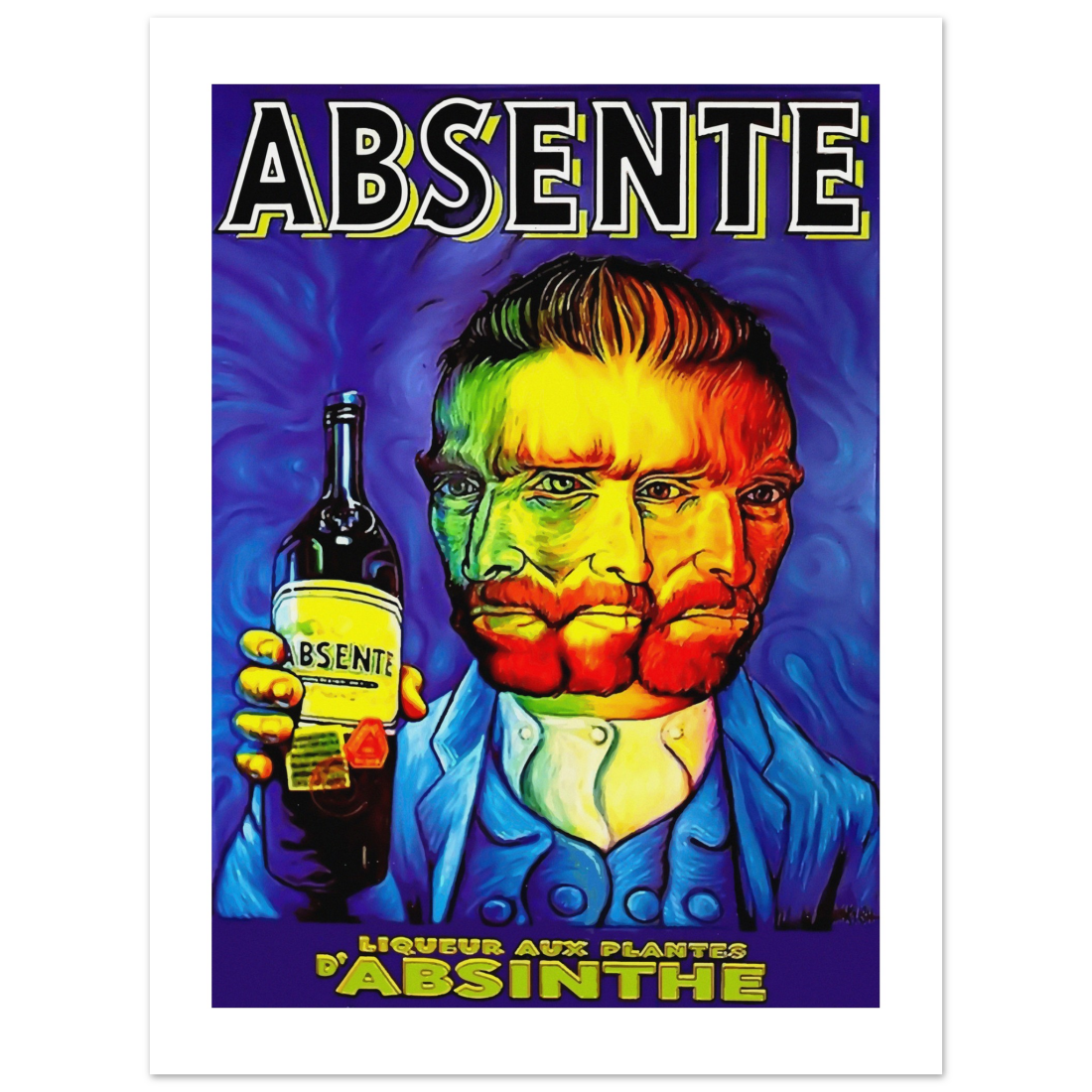 Absente, vintage Absinthe Liquor Advertisement with Van Gogh poster by Art-O-Rama Shop